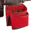 Bucket Boss Belt, Leather Hyrbid Tool Belt with Suspenders, RED, Red 55505-RD